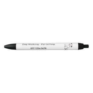 Dog walker, pet sitter business promotion black ink pen