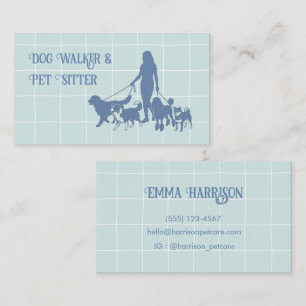 Dog Walker Pet Sitter Custom Business Card