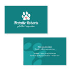 Dog Walker Pet Sitter Cute Paw Heart Teal