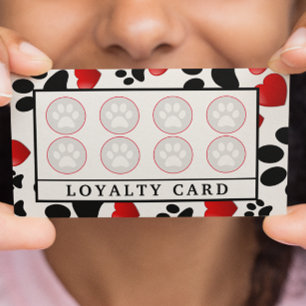 Dog Walker Pet Sitter Fun Hearts Loyalty Card