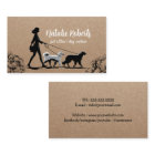 Dog Walker Pet Sitter Girl & Dogs Rustic Kraft