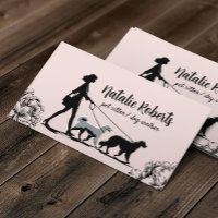 Dog Walker Pet Sitter Girl Walking Dogs Blush Pink