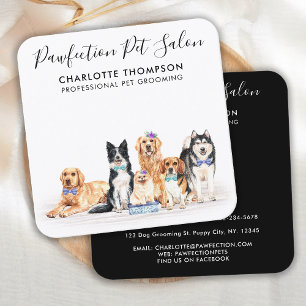 Dog Walker Pet Sitter Groomer Professional QR Code Square Business Card