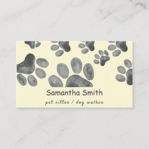 Dog Walker Pet Sitter Paw Business Card