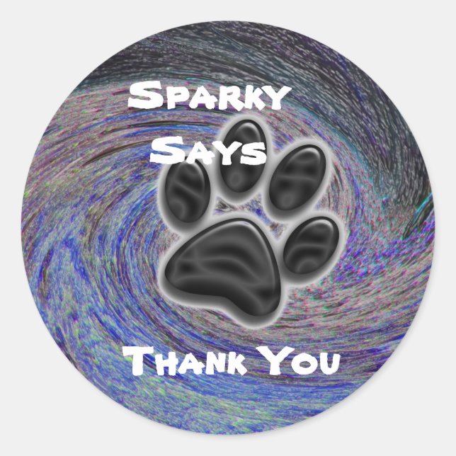 Dog Walker Pet Sitter Swirl Paw Print Appreciation Classic Round Sticker (Front)