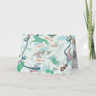 Dog Walker Pet Sitter Thank You Bones Illustrated Card