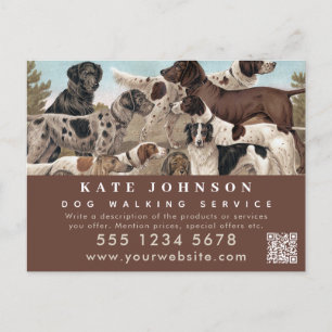 Dog Walker Pet Sitting Animal Care Professional Postcard