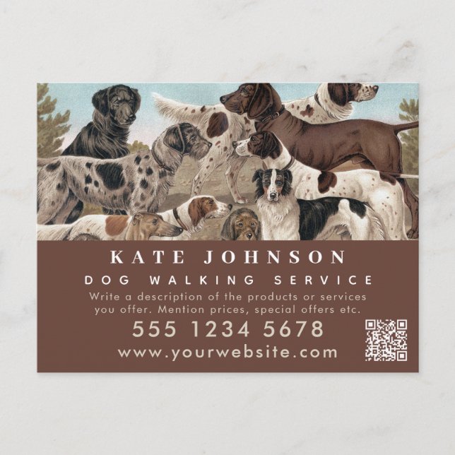 Dog Walker Pet Sitting Animal Care Professional Postcard (Front)