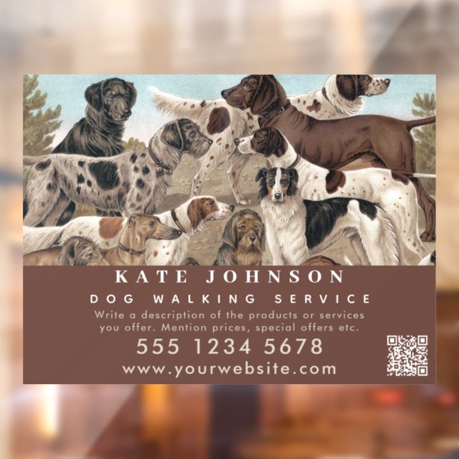 Dog Walker Pet Sitting Animal Care Professional Window Cling (Sheet 2)