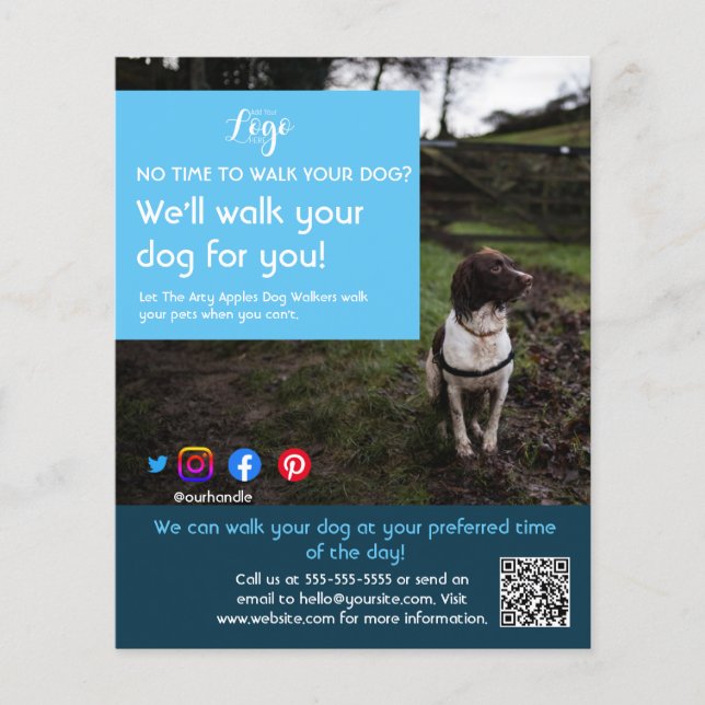 dog walker pet sitting pet service grooming  flyer (Front)