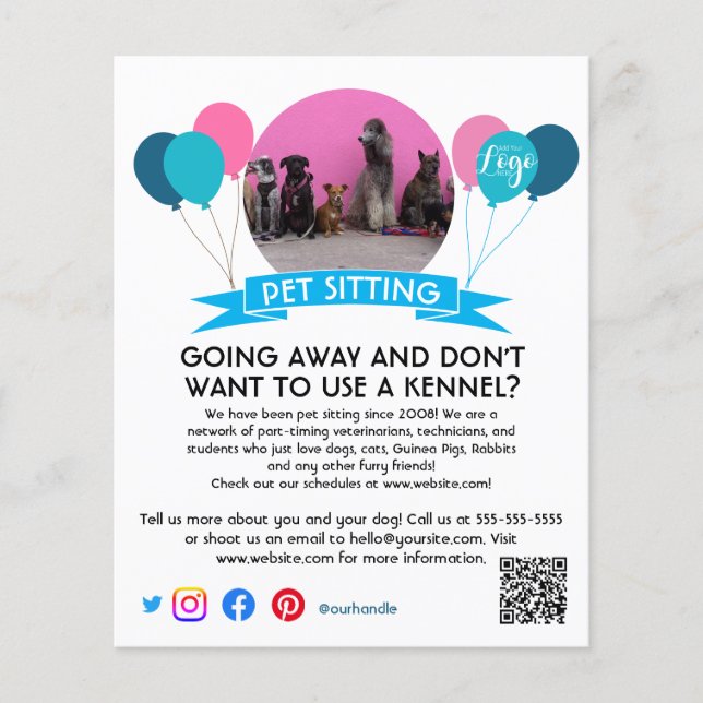 dog walker pet sitting pet service grooming  flyer (Front)