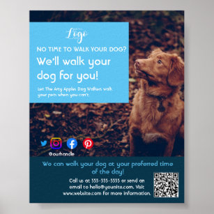 dog walker pet sitting pet service grooming  flyer poster