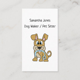 Dog Walker Pet Sitting Services Cute Business Card