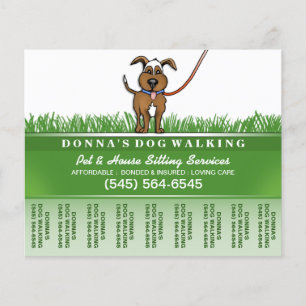 Dog Walker & Pet Sitting Tear Off Flyer 5.6 x 4.5