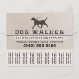 Dog Walker & Pet Sitting Tear Off Flyer 5.6 x 4.5