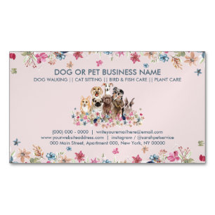 Dog Walker Petsitter pet care petshop boutique vet Magnetic Business Card