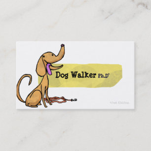 Dog Walker Ph.D with Leash Business Card