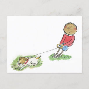 Dog Walker Postcard