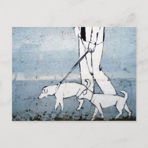 dog walker postcard