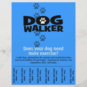 Dog Walker Promotional tear sheet flyer template_B