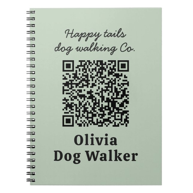Dog Walker QR code business branding Drawstring Ba Notebook (Front)