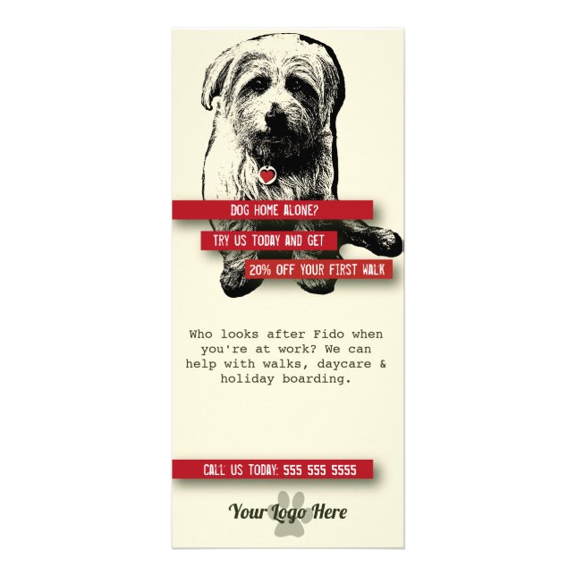 Dog Walker Rack Card - Personalise All Text (Front)