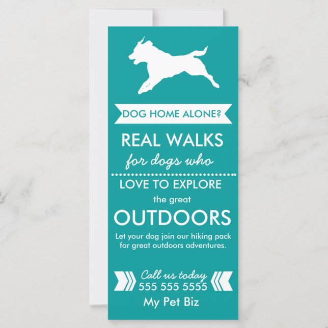 Dog Walker Rack Card - Personalizable (Front)
