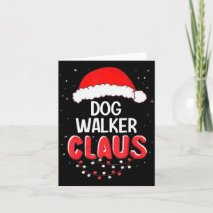Dog Walker Santa Claus Christmas Matching Costume  Card