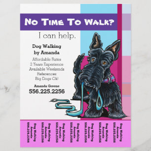 Dog Walker Scottie Plaid Personalised Tear Sheet