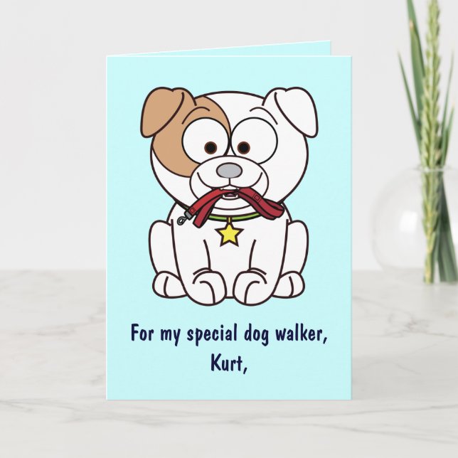 Dog Walker Thank You Card Name Customisable (Front)