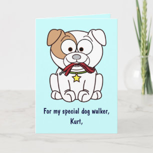 Dog Walker Thank You Card Name Customisable