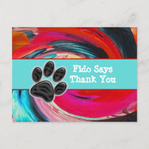 Dog Walker Thanks Tie Dye Pet Sitter Thank You Postcard