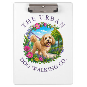 Dog Walker Trainer Cockapoo Logo Clipboard