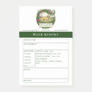 Dog Walker Trainer Feedback Report Form Labrador Post-it Notes