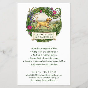 Dog Walker Trainer Flyer Labrador Logo