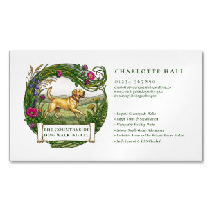 Dog Walker Trainer Labrador Magnetic Business Card