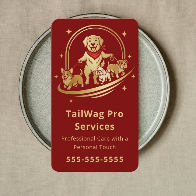 Dog Walker Trainer Sitter Modern Pet Care Service Business Card (Creator Uploaded)