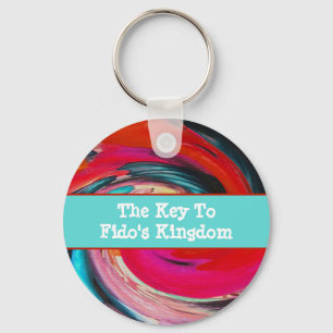 Dog Walker Vivid Swirled Tie Dye Pet Sitter Key Ring