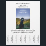 Dog Walker Walking Adventure Walks And Hikes Flyer<br><div class="desc">Dog walking adventures and hikes business flyer featuring a dog for your service. Simply personalise the text with your own service type. for dog walkers who specialise in walking and hiking adventures with dogs or a dog summer camp adventure. Lovely canine gazes across the wilderness landscape, ready to go on...</div>
