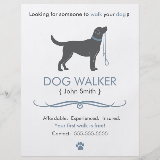 Dog Walker/Walking Business Flyer Template  Zazzle.co.uk