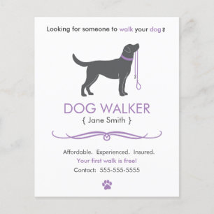 Dog Walker/Walking Business Flyer Template Small