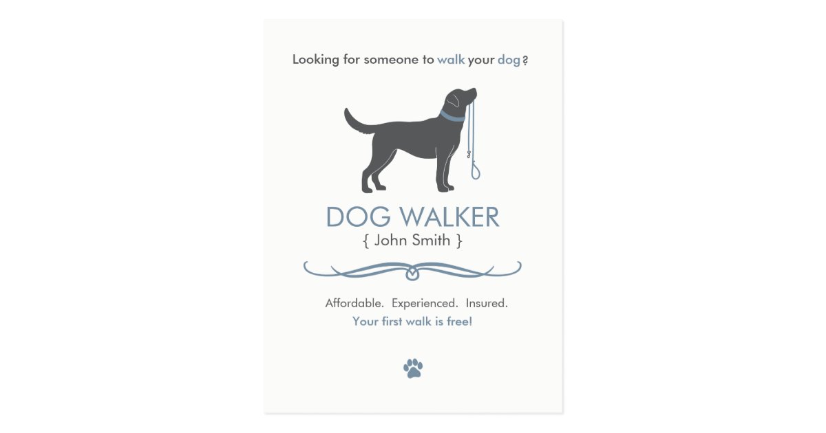 Dog Walker Walking Business Postcard Advertising | Zazzle.co.uk