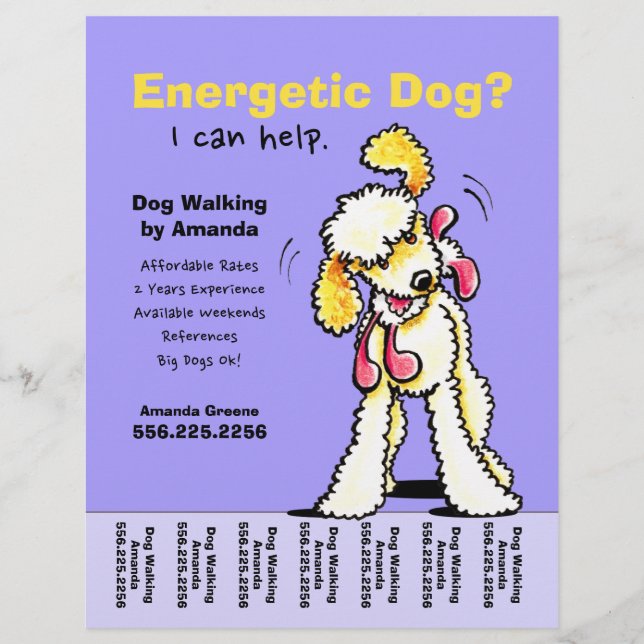 Dog Walker Walking Labradoodle Tear Sheet (Front)