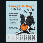 Dog Walker Walking Personalised Tear Sheet<br><div class="desc">Promote your dog walking business with these full colour eye-catching flyers that you personalise with your own info. Original design by Andie, illustrator and creator of Off-Leash Art™, featuring her hand drawn Border Collie illustration. To change the background colour, click the orange "customise it!" button below the product image, then...</div>