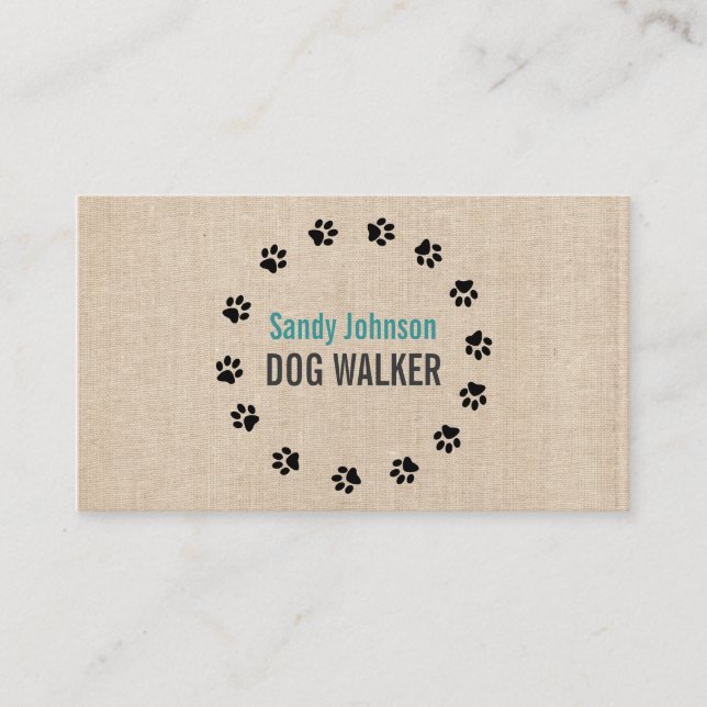 Dog Walker Walking Pet Sitting Services Business Business Card (Front)