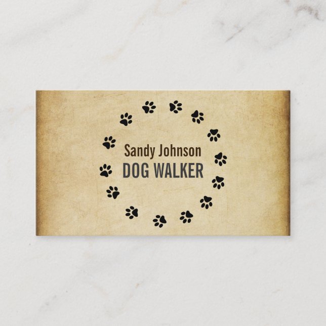 Dog Walker Walking Pet Sitting Services Business Business Card (Front)