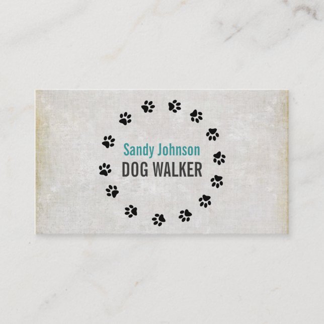 Dog Walker Walking Pet Sitting Services Business Card (Front)