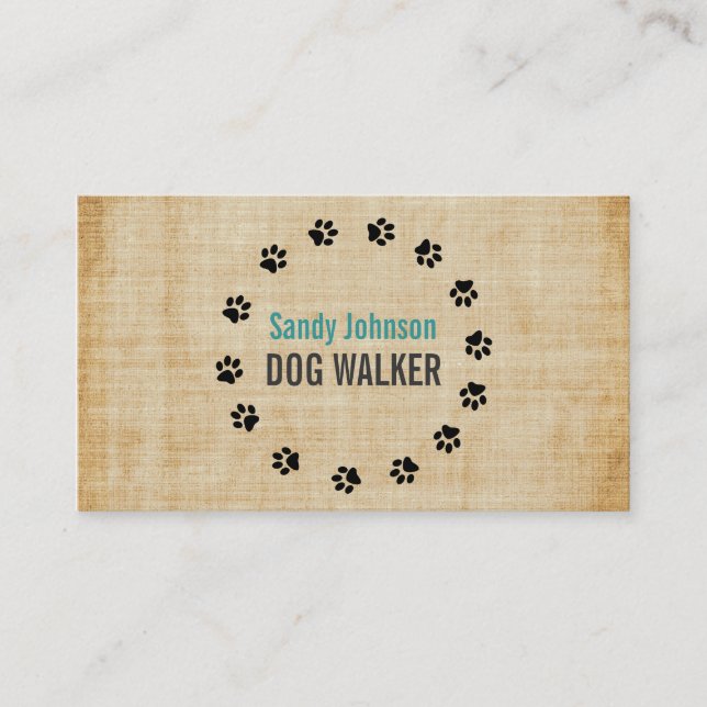 Dog Walker Walking Pet Sitting Services Business Card (Front)