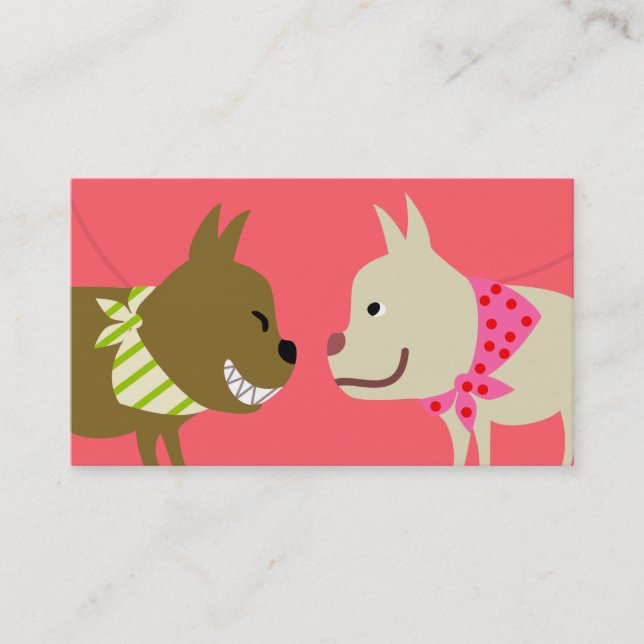 Dog Walker's Bandanna Dogs Business Card (Front)