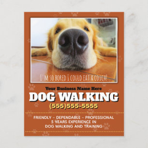 Dog Walking 4X5 Flyer Cute Dog Walker Promo